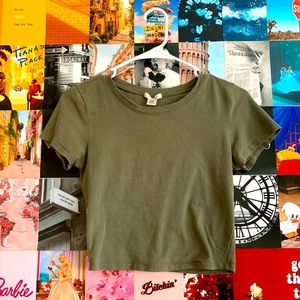 Olive Green Crop Top